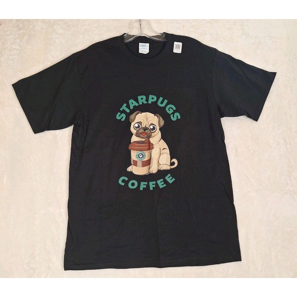 Coffee Lover Gift Starpugs Dog T Shirt Tee Men Women Adult M Pugs Doughnuts